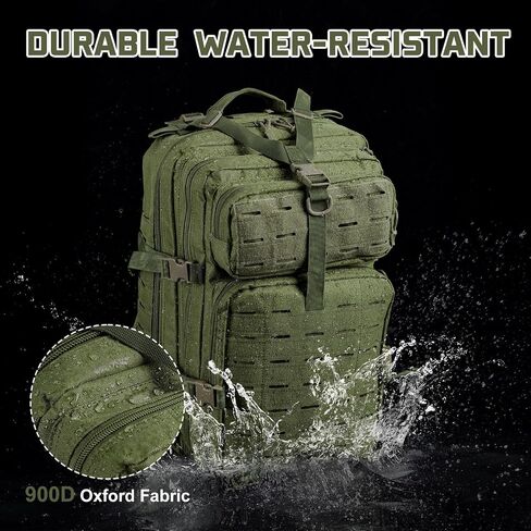 Goture Military Tactical Backpack, 45L Large Army Tactical Back Pack, 900D Waterproof 3 Day Molle Assault Pack Bug Out Bag for Men Outdoor Hiking Hunting Camping Rucksack Daypack Green in Saudi Arabia