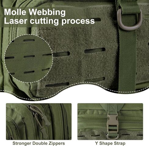 Goture Military Tactical Backpack, 45L Large Army Tactical Back Pack, 900D Waterproof 3 Day Molle Assault Pack Bug Out Bag for Men Outdoor Hiking Hunting Camping Rucksack Daypack Green in Saudi Arabia