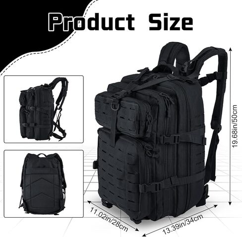Goture Military Tactical Backpack, 45L Large Army Tactical Back Pack, 900D Waterproof 3 Day Molle Assault Pack Bug Out Bag for Men Outdoor Hiking Hunting Camping Rucksack Daypack Green in Saudi Arabia