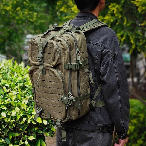 Goture Military Tactical Backpack, 45L Large Army Tactical Back Pack, 900D Waterproof 3 Day Molle Assault Pack Bug Out Bag for Men Outdoor Hiking Hunting Camping Rucksack Daypack Green in Saudi Arabia
