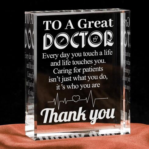 Appreciate Gifts for Doctor, Laser Engrave Crystal Keepsake Plaque Desk Decoration for Doctor Gifts for Men Women, Unique Gifts for Doctors, Birthday Christmas Thank You Doctor Gifts in Saudi Arabia