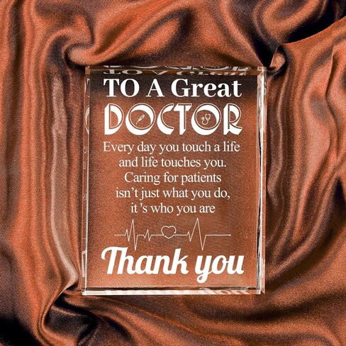 Appreciate Gifts for Doctor, Laser Engrave Crystal Keepsake Plaque Desk Decoration for Doctor Gifts for Men Women, Unique Gifts for Doctors, Birthday Christmas Thank You Doctor Gifts in Saudi Arabia