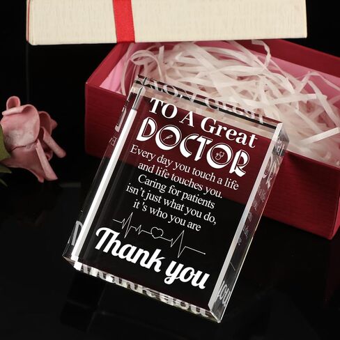 Appreciate Gifts for Doctor, Laser Engrave Crystal Keepsake Plaque Desk Decoration for Doctor Gifts for Men Women, Unique Gifts for Doctors, Birthday Christmas Thank You Doctor Gifts in Saudi Arabia
