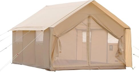 Cotton Canvas Wall Tent with Rain Canopy Waterproof Outdoor Tent for Hunting Family 4 Season Camping Tent Heavy Duty Steel Frame&PVC Floor in Saudi Arabia