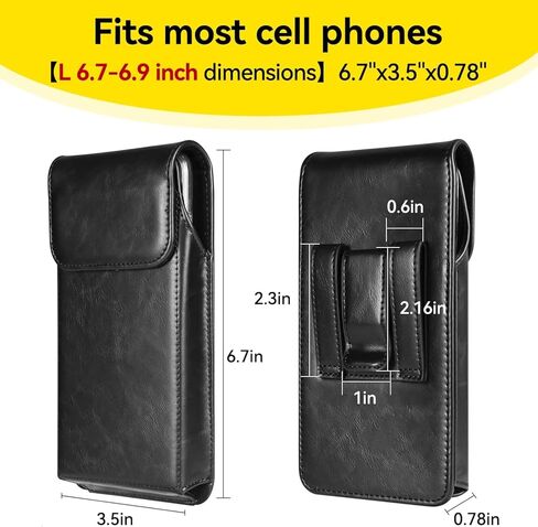 T Tersely Leather Phone Hoster for Men Belt,Cell Phone Belt Holder for iPhone 16,15,15 Pro,14, 14 Pro,13,13 Pro,12,12 Pro,11,11 Pro,XR,Leather Belt Pouch for Galaxy S24 S23 S22 S21 S20,Brown-M in Kuwait