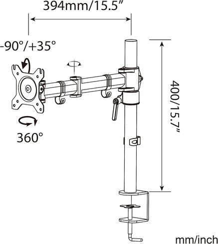 Dual Monitor Stand for Desk-Monitor Arms for 2 Monitors with C Clamp, Grommet Mounting Base for 13-32 Inch Computer Screens - Desk Accessories Monitor Mount Each Arm Holds 19.8lbs in Saudi Arabia