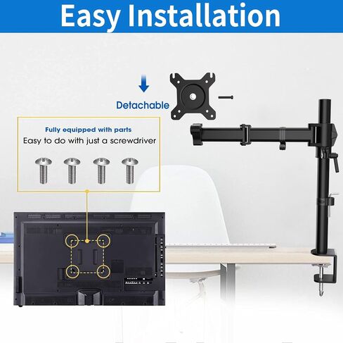 Dual Monitor Stand for Desk-Monitor Arms for 2 Monitors with C Clamp, Grommet Mounting Base for 13-32 Inch Computer Screens - Desk Accessories Monitor Mount Each Arm Holds 19.8lbs in Saudi Arabia
