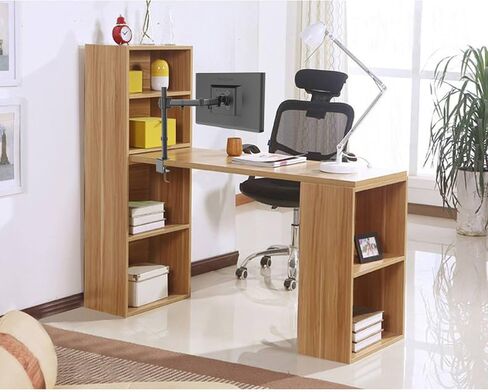 Dual Monitor Stand for Desk-Monitor Arms for 2 Monitors with C Clamp, Grommet Mounting Base for 13-32 Inch Computer Screens - Desk Accessories Monitor Mount Each Arm Holds 19.8lbs in Saudi Arabia