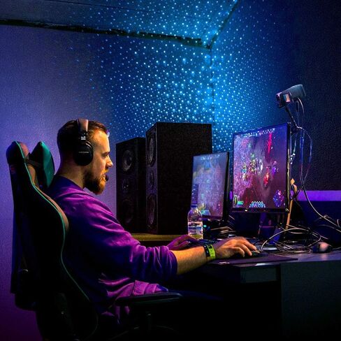 BlissLights Starport USB Laser Star Projector for Game Room Decor, Bedroom Night Light, or Galaxy Mood Lighting Ambiance (Blue) in Saudi Arabia