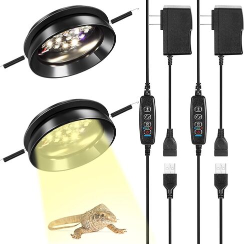retisee 2 جهاز كمبيوتر شخصى ضوء الأشعة فوق البنفسجية للزواحف UVA UVB ضوء الزواحف مع باهتة ومؤقت LED UVB ضوء لمبة لاعبا اساسيا ضوء الزواحف التنين الملتحي السلاحف أبو بريص العناكب سحلية ثعبان مصباح in Kuwait