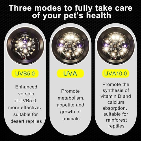 retisee 2 جهاز كمبيوتر شخصى ضوء الأشعة فوق البنفسجية للزواحف UVA UVB ضوء الزواحف مع باهتة ومؤقت LED UVB ضوء لمبة لاعبا اساسيا ضوء الزواحف التنين الملتحي السلاحف أبو بريص العناكب سحلية ثعبان مصباح in Kuwait