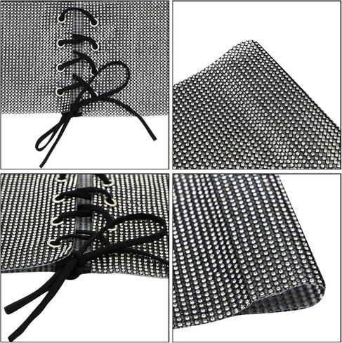 Caviotess Women Sparkly Rhinestone Waistband Bling Crystal Wide Waist Belt Corset Wedding Bridal Sash in Kuwait