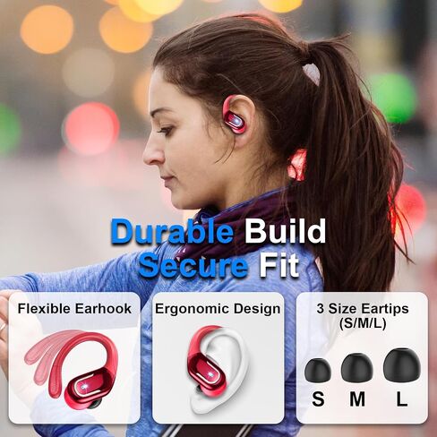 Wireless Earbuds Sport Bluetooth Headphones 5.4, 75Hrs Stereo New Bluetooth Earbuds with 4 HD Mic, Over-Ear Buds with Earhooks ENC Noise Canceling Earphones, IP7 Waterproof Headset for Workout/Running in Saudi Arabia