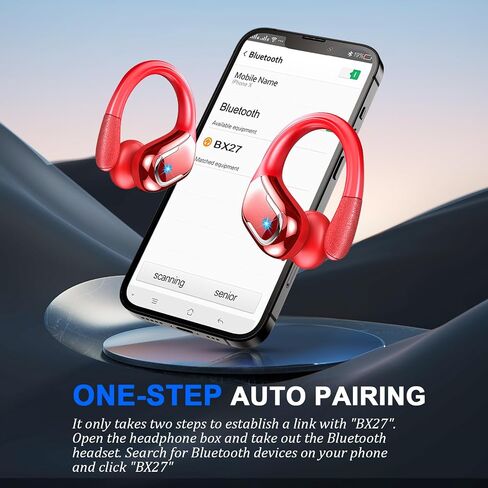 Wireless Earbuds Sport Bluetooth Headphones 5.4, 75Hrs Stereo New Bluetooth Earbuds with 4 HD Mic, Over-Ear Buds with Earhooks ENC Noise Canceling Earphones, IP7 Waterproof Headset for Workout/Running in Saudi Arabia