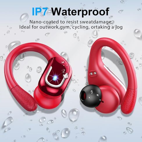 Wireless Earbuds Sport Bluetooth Headphones 5.4, 75Hrs Stereo New Bluetooth Earbuds with 4 HD Mic, Over-Ear Buds with Earhooks ENC Noise Canceling Earphones, IP7 Waterproof Headset for Workout/Running in Saudi Arabia
