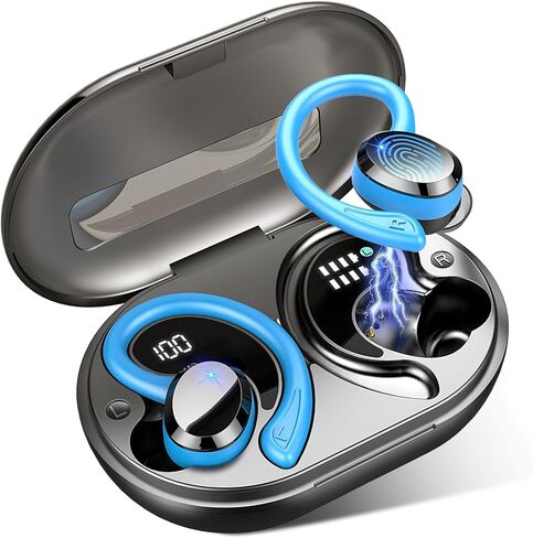 Wireless Earbuds Sport Bluetooth Headphones 5.4, 75Hrs Stereo New Bluetooth Earbuds with 4 HD Mic, Over-Ear Buds with Earhooks ENC Noise Canceling Earphones, IP7 Waterproof Headset for Workout/Running in Saudi Arabia