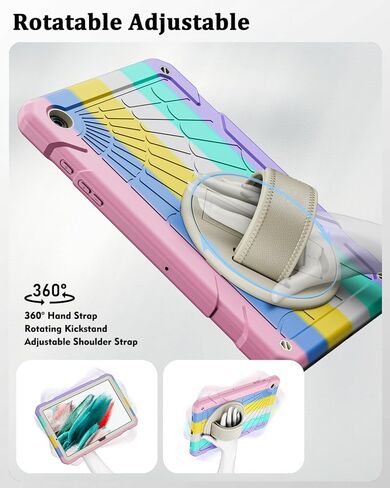 Case for Samsung Galaxy Tab A9+/A9 Plus 11 Inch 2023(SM-X210/X216/X218),Shockproof Hard Duty Case with 360°Rotating Hand Strap&Stand&Shoulder Strap for Galaxy A9 Plus Tablet-Black in Saudi Arabia