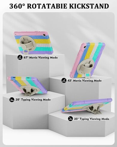 Case for Samsung Galaxy Tab A9+/A9 Plus 11 Inch 2023(SM-X210/X216/X218),Shockproof Hard Duty Case with 360°Rotating Hand Strap&Stand&Shoulder Strap for Galaxy A9 Plus Tablet-Black in Saudi Arabia