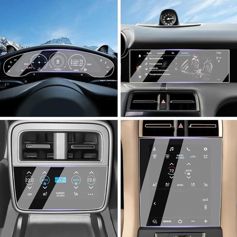 LUWU Taycan Screen Protector for Porcshe Taycan Accessories 2020 2021 2022 2023 2024 2025 Porcshe Taycan Base/4S/GTS/Turbo/Turbo S Screen Protector PET Plastic Touchscreen Infotainment Display 4PCS in Kuwait