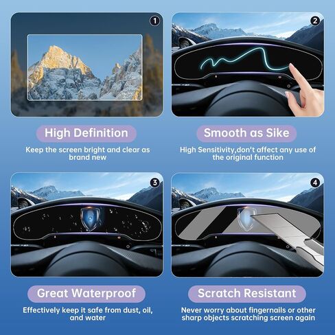 LUWU Taycan Screen Protector for Porcshe Taycan Accessories 2020 2021 2022 2023 2024 2025 Porcshe Taycan Base/4S/GTS/Turbo/Turbo S Screen Protector PET Plastic Touchscreen Infotainment Display 4PCS in Kuwait