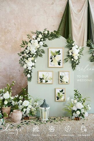 Ling's Moment 17.5" Tall Standing Artificial Flowers Arrangements 4pcs Fall Wedding Aisle Runner Chair Decorations Sunset Terracotta Centerpieces Ceremony Reception Rose Floral Party Outdoor in Kuwait