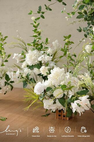 Ling's Moment 17.5" Tall Standing Artificial Flowers Arrangements 4pcs Fall Wedding Aisle Runner Chair Decorations Sunset Terracotta Centerpieces Ceremony Reception Rose Floral Party Outdoor in Kuwait