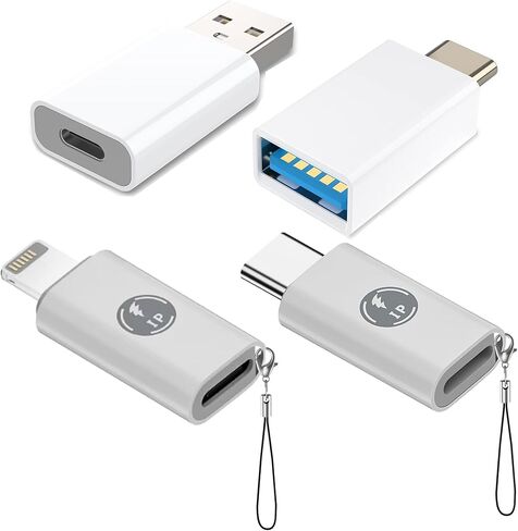 محول 4 حزم، محول USB C إلى USB 3.0 OTG، نوع C أنثى إلى ذكر Lightning، أنثى Lightning إلى نوع C ذكر متوافق مع iPhone 15 14 13 12Pro Max Plus، Samsung Galaxy، الكمبيوتر المحمول، الكمبيوتر الشخصي in Kuwait