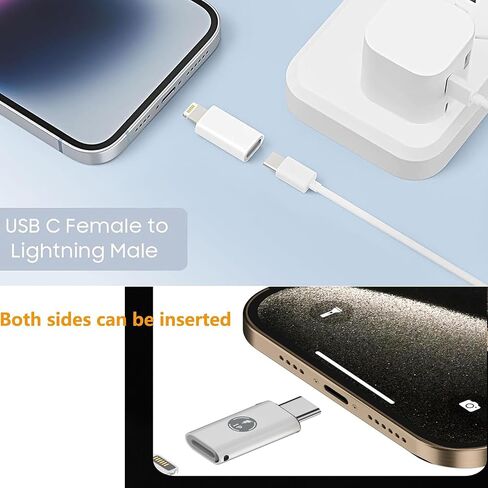 محول 4 حزم، محول USB C إلى USB 3.0 OTG، نوع C أنثى إلى ذكر Lightning، أنثى Lightning إلى نوع C ذكر متوافق مع iPhone 15 14 13 12Pro Max Plus، Samsung Galaxy، الكمبيوتر المحمول، الكمبيوتر الشخصي in Kuwait