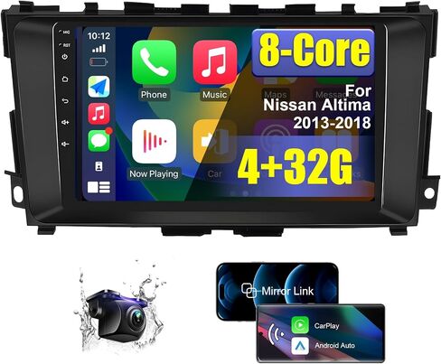 8 Core 4+32G Car Radio Stereo for Nissan Altima 2013-2018 with Wireless CarPlay/Android Auto, 9 Inch HD Touchscreen Android Car Stereo with AM/FM/RDS Backup Camera Bluetooth WiFi GPS SWC in Saudi Arabia