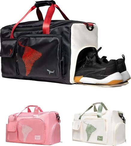 حقيبة صالة الألعاب الرياضية من GoVivo مع حجرة للأحذية، حقيبة دفل لصالة الألعاب الرياضية للنساء، حقيبة سفر مقاومة للماء في عطلة نهاية الأسبوع، حقيبة رياضية خفيفة الوزن وأنيقة للنساء صغيرة، وردي in Kuwait