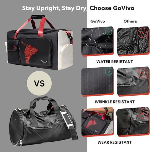 حقيبة صالة الألعاب الرياضية من GoVivo مع حجرة للأحذية، حقيبة دفل لصالة الألعاب الرياضية للنساء، حقيبة سفر مقاومة للماء في عطلة نهاية الأسبوع، حقيبة رياضية خفيفة الوزن وأنيقة للنساء صغيرة، وردي in Kuwait