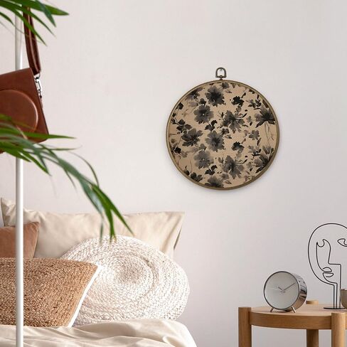 MAQIKA Beige Abstract Sunrise Sunset Framed Wall Sculptures Decor, Boho Sun Moon Round Wall Hanging Decor, Beige Wall Art, Mid Century Abstract Arch Wall Art for Bohemia Preppy Bedroom Dorm,10x10 Inch in Saudi Arabia