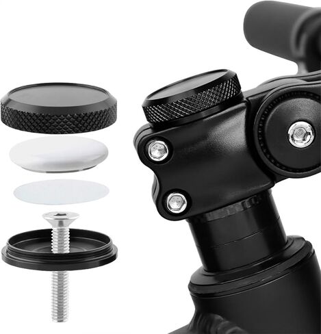 AirTag Bike Mount, 1-1/8" Hidden Bicycle Stem Cap Mount for AirTag, Anti-Theft Bike GPS Tracker Protection, Waterproof AirTag Holder for Bike Headset Cap, Black in Saudi Arabia