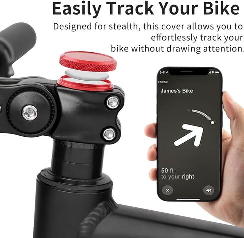 AirTag Bike Mount, 1-1/8" Hidden Bicycle Stem Cap Mount for AirTag, Anti-Theft Bike GPS Tracker Protection, Waterproof AirTag Holder for Bike Headset Cap, Black in Saudi Arabia