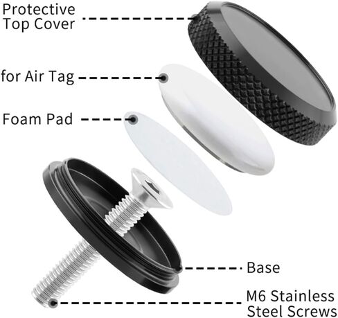 AirTag Bike Mount, 1-1/8" Hidden Bicycle Stem Cap Mount for AirTag, Anti-Theft Bike GPS Tracker Protection, Waterproof AirTag Holder for Bike Headset Cap, Black in Saudi Arabia