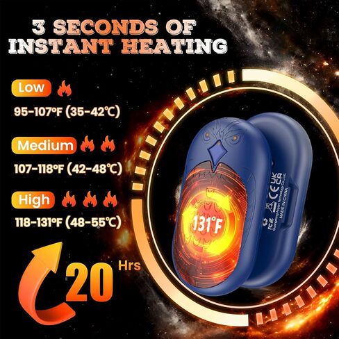 Hand Warmers Rechargeable Portable Reusable: Owl Hand Warmer 2 Pack 6000mAh 20 Hours Sided Heater Handwarmer Outdoor Golf Hunting Camping for Women Men Kids Winter Birthday Christmas New Year Gifts in Saudi Arabia