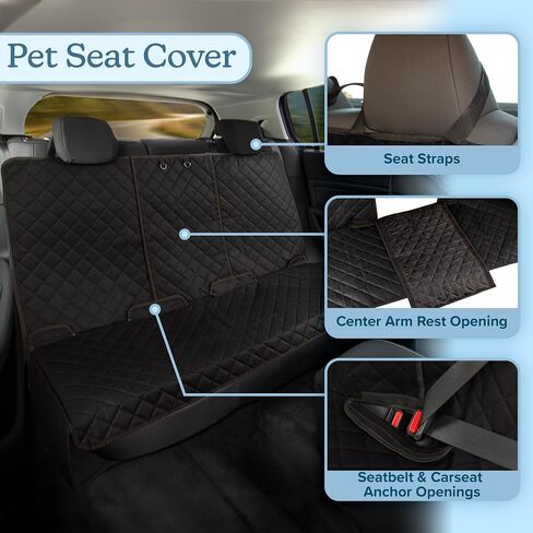 PETMAKER Dog Car Seat Cover for Back Seat - Water-Resistant Car Seat Protector for Cars, Trucks, and SUVs - Seat Cover Protects from Scratches, Mud, Pet Hair and Accidents - Car Accessories (Beige) in Saudi Arabia