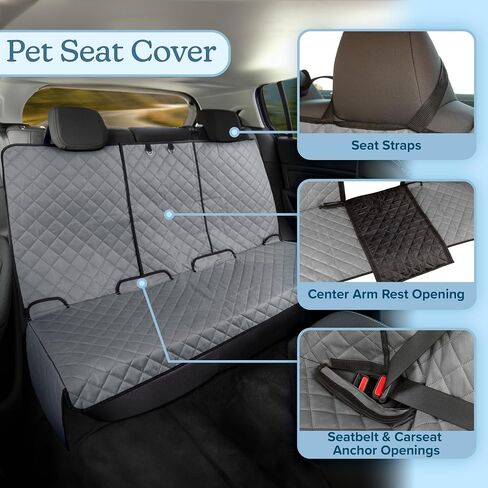 PETMAKER Dog Car Seat Cover for Back Seat - Water-Resistant Car Seat Protector for Cars, Trucks, and SUVs - Seat Cover Protects from Scratches, Mud, Pet Hair and Accidents - Car Accessories (Beige) in Saudi Arabia