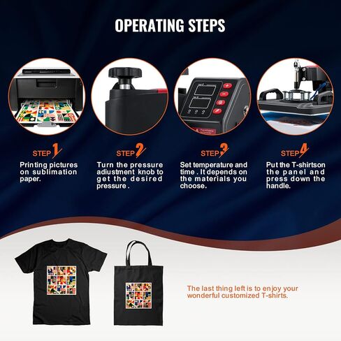 VEVOR Pro Heat Press 15x15 Inch, 8 in 1 Heat Press Machine with 30 OZ Tumbler Press, Swing Away T Shirt Pressing Machine, Combo Tumbler Hat Heat Press for Sublimation T-Shirt Hat Cap Mug Plate, Blue in Saudi Arabia