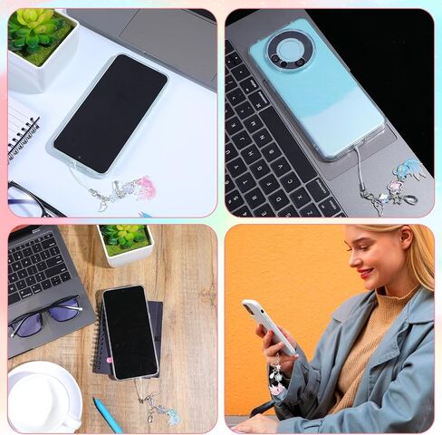 2Pcs Cute Cell Phone Charms Aesthetic Y2K Pink Phone Charm Star Heart Goldfish Phone Straps Charms Y2K Accessories for Women Man Phone Bag Keychain Camera Pendants Decor Chain in Saudi Arabia