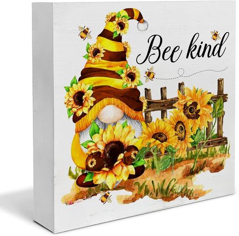 Motivational Quote She Works Hard for the Honey Wood Box Sign Art Desk Decor 5 x 5 Inches Summer Wood Block Sign Decor for Home Office Table Shelf Wall in Saudi Arabia