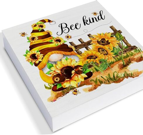 Motivational Quote She Works Hard for the Honey Wood Box Sign Art Desk Decor 5 x 5 Inches Summer Wood Block Sign Decor for Home Office Table Shelf Wall in Saudi Arabia
