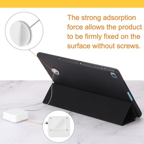 MECCANIXITY 4.9 ft Retractable Cable Lock with Adhesive Arc Patch Remote Control Security Lock with Adjustable Cord Tether Anti Theft for Laptop, TV, 600g, White, 4 Pack in Saudi Arabia