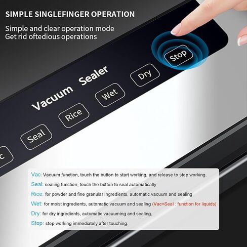 Vacuum Sealer Machine, Compact-Fast food bag sealer, Dry & Moist Modes, Powerful Suction Air Sealing System Can be connected to an external suction hose,65KPa (Bags Set & Machine) in Saudi Arabia