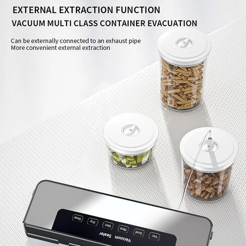 Vacuum Sealer Machine, Compact-Fast food bag sealer, Dry & Moist Modes, Powerful Suction Air Sealing System Can be connected to an external suction hose,65KPa (Bags Set & Machine) in Saudi Arabia
