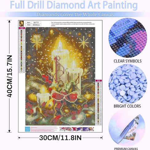 Christmas Diamond Art Kits for Adults-Christmas Gnome Adult Diamond Painting Kits,Christmas Gem Art for Adults for Gift and Home Decoration(12x16inch) in Kuwait