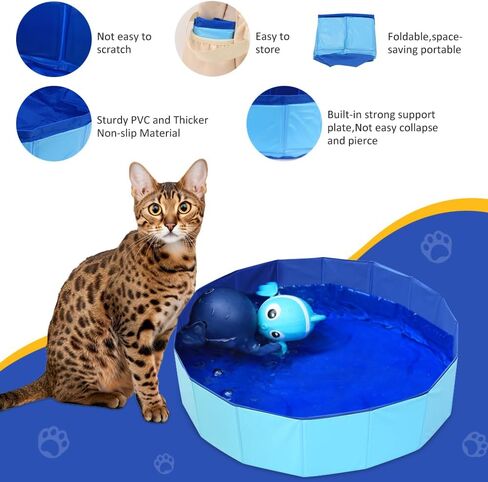 ألعاب حمام السباحة للقطط من وولفيد مع الأسماك، لعبة مياه القطط، حمام سباحة محمول للقطط، حمام سباحة كيتي مع ألعاب الأسماك التفاعلية، ألعاب تفاعلية للقطط الداخلية التي تشعر بالملل in Kuwait