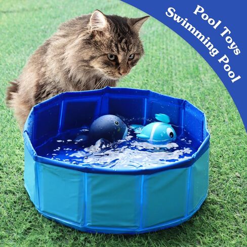 ألعاب حمام السباحة للقطط من وولفيد مع الأسماك، لعبة مياه القطط، حمام سباحة محمول للقطط، حمام سباحة كيتي مع ألعاب الأسماك التفاعلية، ألعاب تفاعلية للقطط الداخلية التي تشعر بالملل in Kuwait