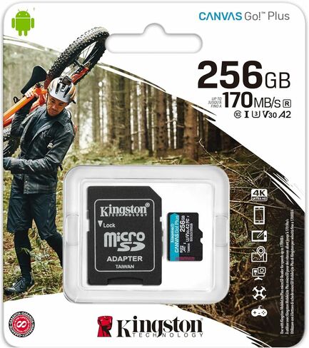 بطاقة ذاكرة Kingston MicroSDXC Canvas Go Plus سعة 256 جيجابايت (عبوتان) (قطعتان) in Kuwait