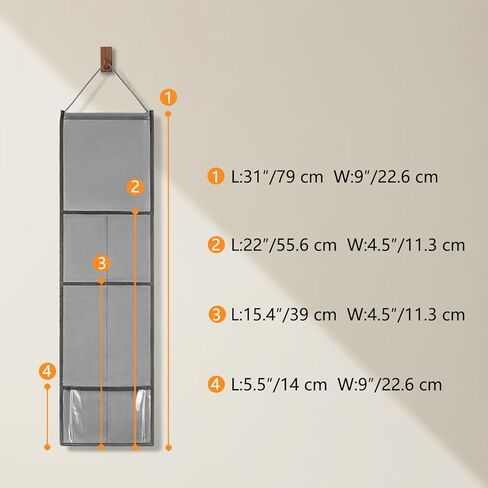 Hanging Cat Wand Holder Kitten Stick Toy Storage Bag Cat Accessories Organizer for Indoor Cats (Fabric Pockets) in Kuwait